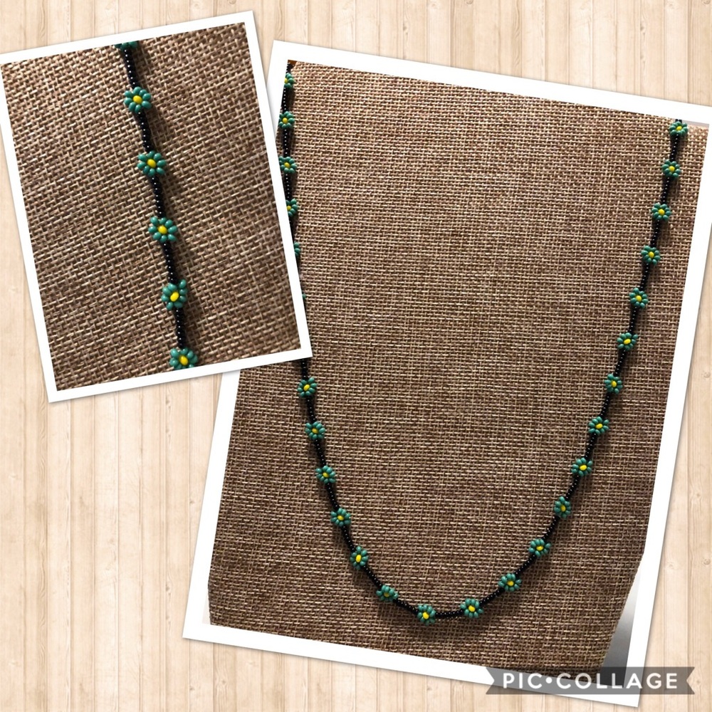 Beautiful Green, Yellow & Black Beaded